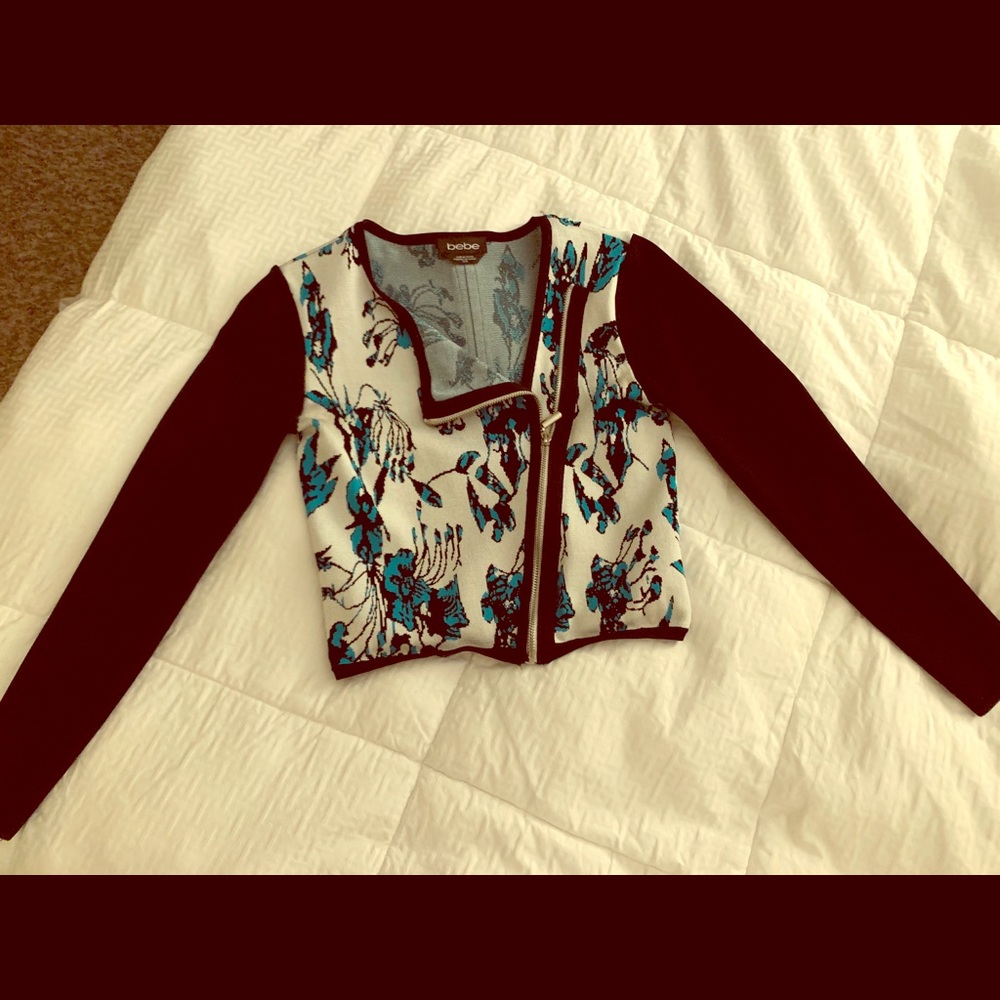 bebe Knit Cropped Cardigan